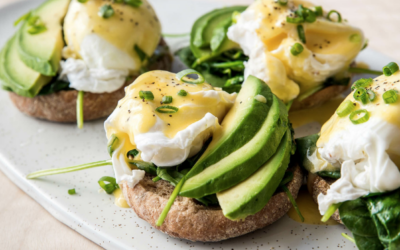 Vegetarian Eggs Benedict with Spinach and Avocado